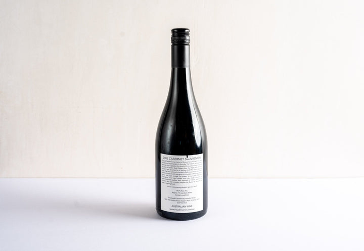 wineries cabernet sauvignon 2006 red wine bottle, back facing