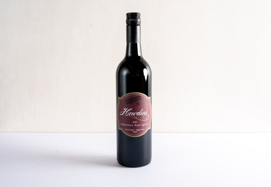 wineries cabernet sauvignon 2018 red wine bottle, front facing