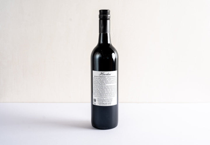 wineries cabernet sauvignon 2022 red wine bottle, back facing