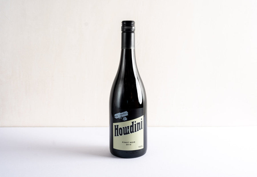 wineries pinot noir 2012 red wine bottle, front facing